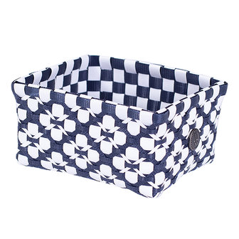 Handed By Regtangular Basket Navy Extra Small