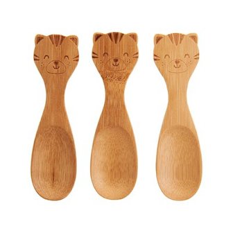 Sass and Belle tiger bamboo spoons amboe lepelset voor kinderen bij GreenPicnic