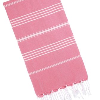 Roze strand- of omslagdoek gemaakt van Turks biologisch katoen