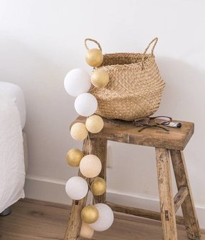 GreenPicnic Cotton Ball Lights gouden lichtslinger diverse maten