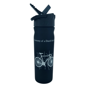 Retulp 500ml rvs drinkfles zwart bicycle