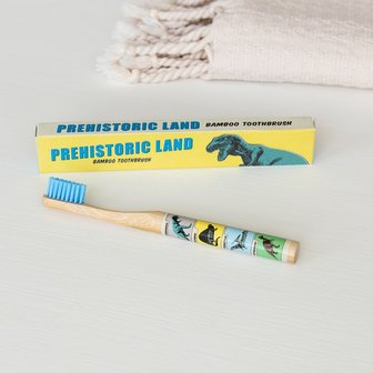 Bamboo kids toothbrush dinosaur prehistoric land van Rex London bij GreenPicnic
