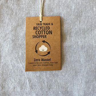 Superwaste shopper fairtrade gemaakt van recycled cotton