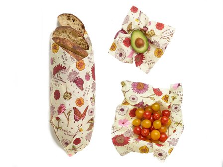 Bees Wrap 3-Pack Assorted Meadow Magic Vegan bijenwasdoeken