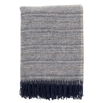 Eco lamswollen plaid of throw van Klippan - Alaska Dark Denim