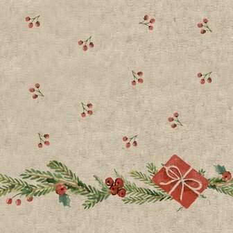 GreenPicnic - Paper Design Mistletoe with Presents kerstservetjes christmas napkins van Naturals