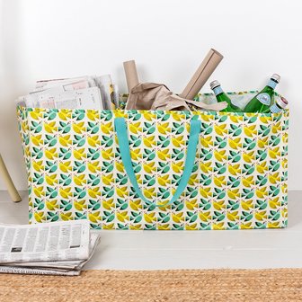 GreenPicnic - recycle tas met vogeltjes print, drie vakken van Rex London