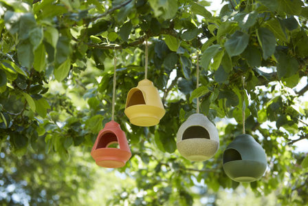 Point Virgule vogelhuisjes uit bamboevezel naturel