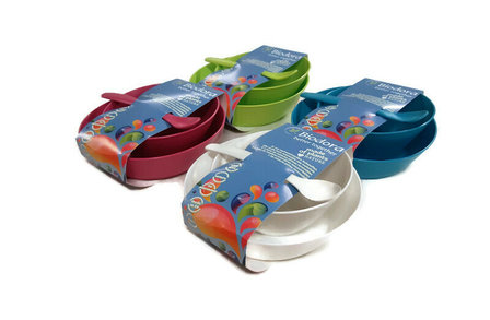 Biodora kinderservies set in blauw, groen, roze of wit - GreenPicnic