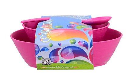 Roze Biodora kinderserviessetje van PLA bio plastic - GreenPicnic