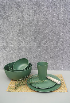 Zuperzozial Rosemary Green C-PLA servies van bio plastic, GreenPicnic