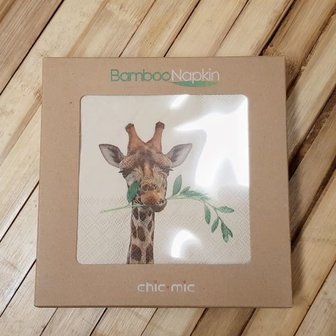 Bamboe servetten met Giraf bij Greenpicnic