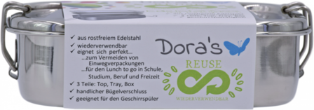 Dora RVS lunchbox met inzet bordje Greenpicnic
