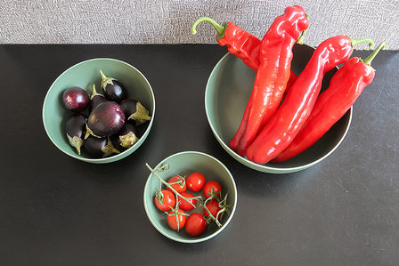 Donkergroen servies van natuurlijk materiaal - Zuperzozial Boost Bowl Rosemary Green