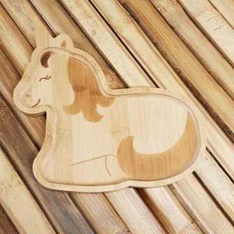 GreenPicnic - Bamboo plate unicorn van Sass en Belle