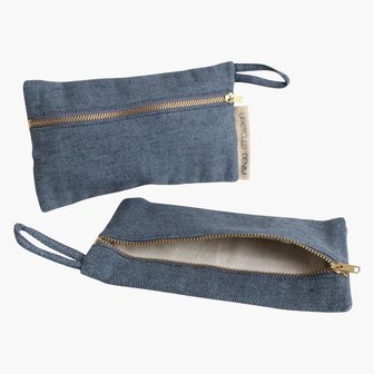 Upcycled denim Pencil Case donkerblauw