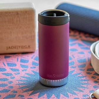 Klean Kanteen TKWide insulated Berry Bright thermosfles in blauw