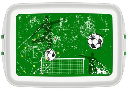 Duurzame voetbal broodtrommel van Biodora, bio plastic lunchbox