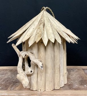 Drijfhout vogelhuisje uit indonesie bij Greenpicnic
