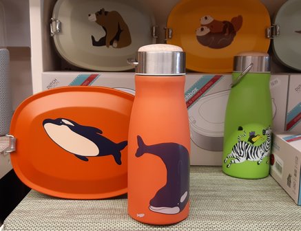 The Zoo Orca lunchbox en drinkfles van RVS Greenpicnic