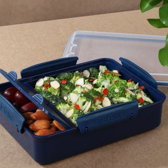 GreenPicnic - Sistema Renew lunchbox Snack Attack Duo donkerblauw