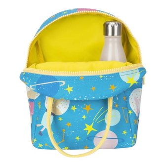 Zipper lunchtas met ruimte voor drinkfles