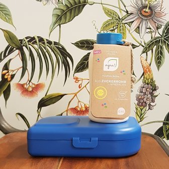 Ajaa PLA bioplastic lunchbox en fles in blauw Greenpicnic