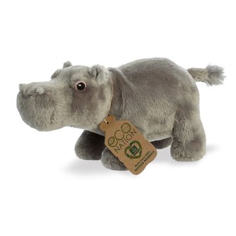 Eco Nation nijlpaard knuffel van gerecycled plastic. Te koop bij Green Picnic.