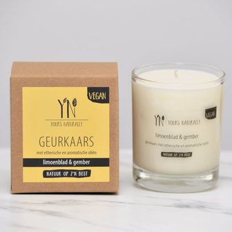 Geurkaars limoenblad &amp; gemberYours Naturally Greenpicnic