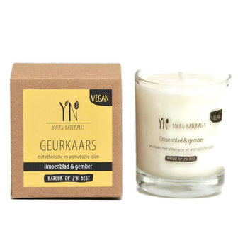 Yours Naturally geurkaars limoenblad &amp; gember - GreenPicnic