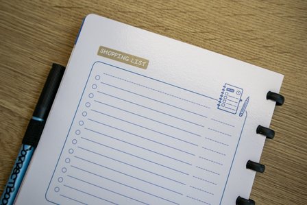 Correctbook agenda boodschappen pagina