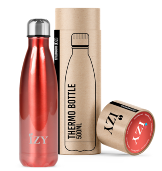 Izy Bottles Chrome Red, metalic rode thermosfles 500ml