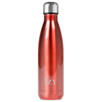 Izy bottle chrome red, metalic rode drinkfles