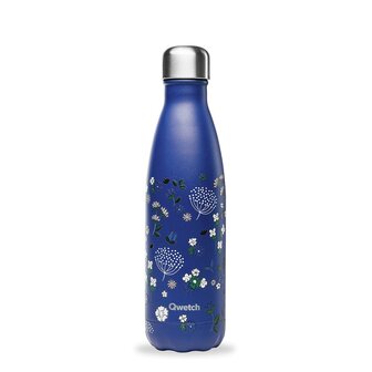 Fleurs Blue hermosfles van roestvrij staal - Qwetch bottle 500ml