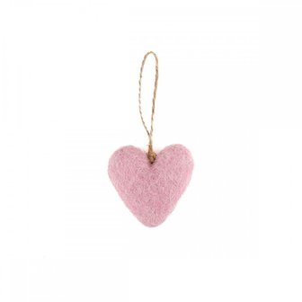 Roze vilten hartjes hanger Greenpicnic