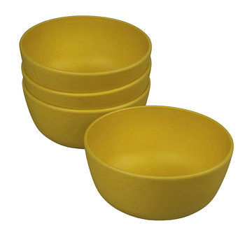 GreenPicnic Boost Bowl set van vier bioplastic kommen - Zuperzozial Saffron Yellow