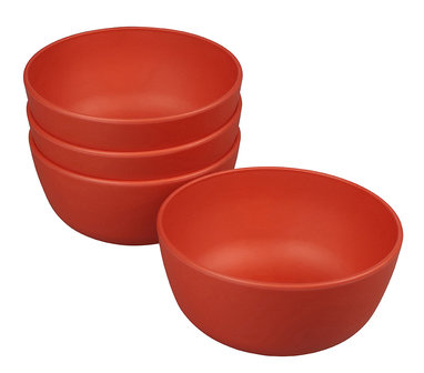 GreenPicnic Boost Bowl set van vier bioplastic kommen - Zuperzozial Terra Red