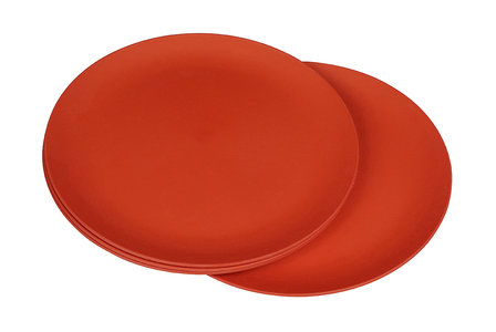 Rood Flavour-It ontbijtbord van C-PLA bioplastic - Zuperzozial Terra Red