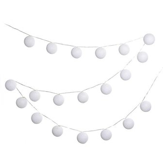 Cotton Ball Lights Outdoor Blanco, witte lichtbollen slinger Greenpicnic