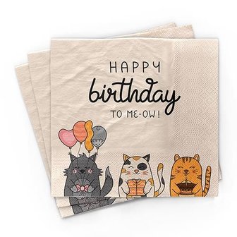 BambooNapkin wegwerpservetten Happy Birthday van bamboevezel