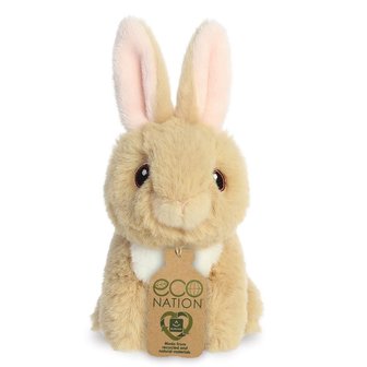 Kleine Eco Nation dierenknuffel van gerecycled plastic Konijntje