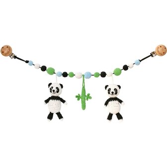 Sindibaba gehaakte Panda kinderwagenhanger bij Greenpicnic
