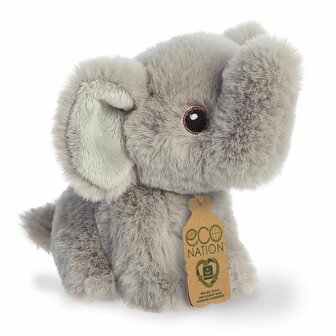 Mini olifant dierenknuffel gerecycled materiaal - Eco Nation