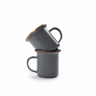 Barebones slate grey espresso cups set