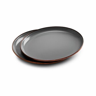 GreenPicnic - Slate grey deep plates set van Barebones