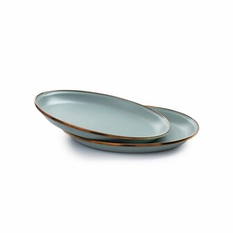 Barebones mint salad plates set