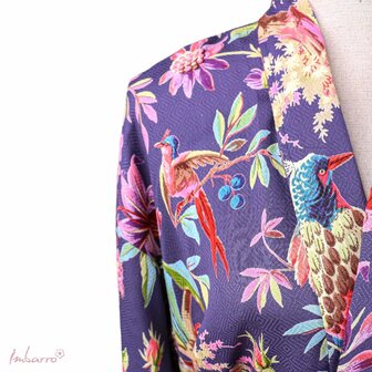 Detail Imbarro kimono paradise donkerpaars