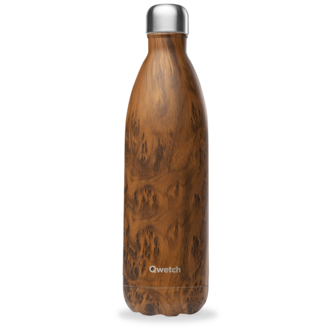Wood thermosfles van roestvrij staal - Qwetch bottle 1000ml