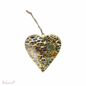 Metalen hart hanger met panterprint - Eerlijke versiering Ibiza style bij GreenPicnic