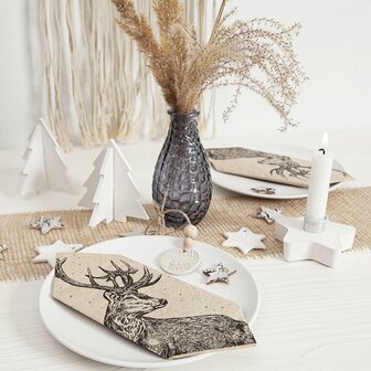 Ecologische kerstservetten met stijlvolle opdruk Proud Deer bij GreenPicnic